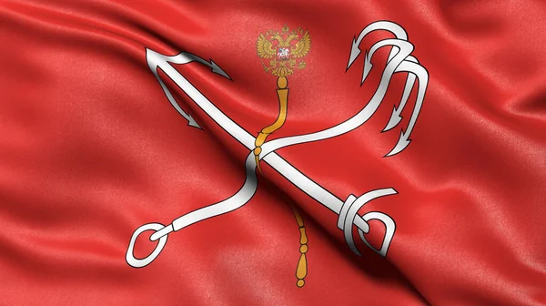 サンクトペテルブルクの旗が風になびく 3Dイラスト — ストック写真