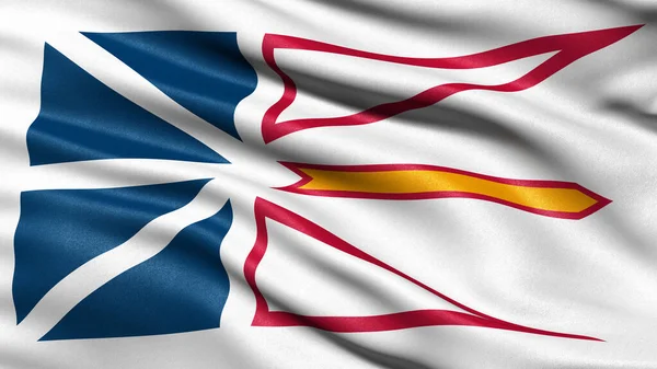 Vlag Van Newfoundland Labrador Wapperend Wind Illustratie — Stockfoto