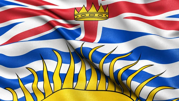 Прапор Британської Колумбії Махає Вітром Ілюстрація — стокове фото