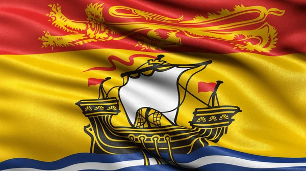 Σημαία Του New Brunswick Κυματίζει Στον Άνεμο Απεικόνιση — Φωτογραφία Αρχείου