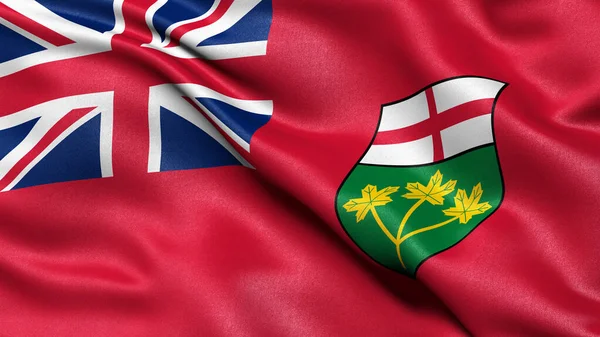 Ontarios Flagga Viftar Vinden Illustration — Stockfoto
