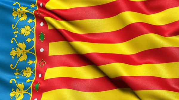 Flagga Valencias Gemenskap Viftar Vinden Illustration — Stockfoto