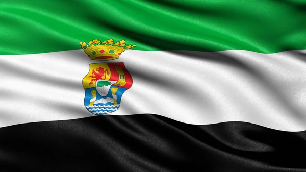 Bandera Extremadura Ondeando Viento Ilustración — Foto de Stock