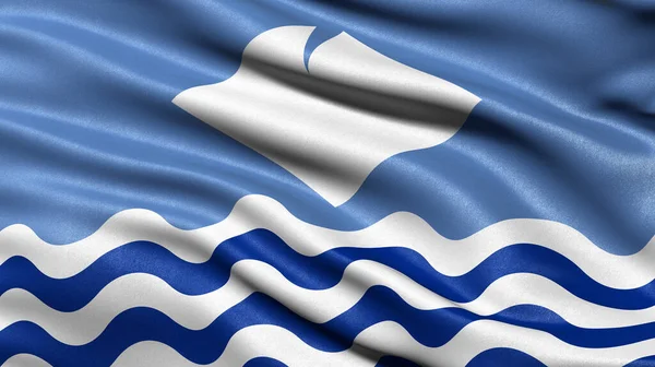 Flag Isle Wight Waving Wind Illustration — Stock Photo, Image