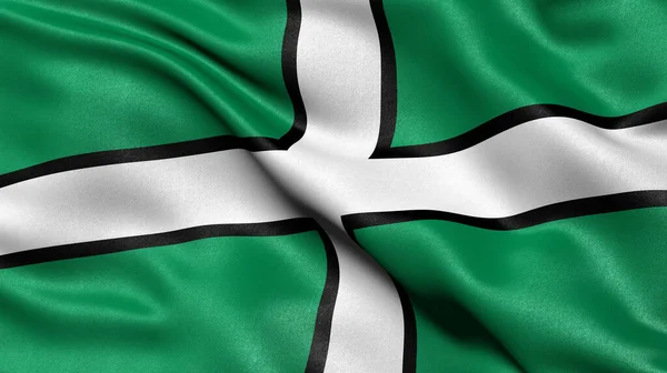 Flag Devon Waving Wind Illustration Stock Photo