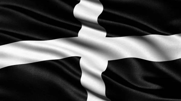 Vlag Van Cornwall Wapperend Wind Illustratie — Stockfoto