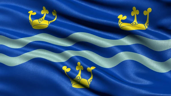 Прапор Кембріджшира Розмахує Вітром Ілюстрація — стокове фото