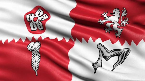 Флаг Лестершира Размахивающий Ветром Иллюстрация — стоковое фото