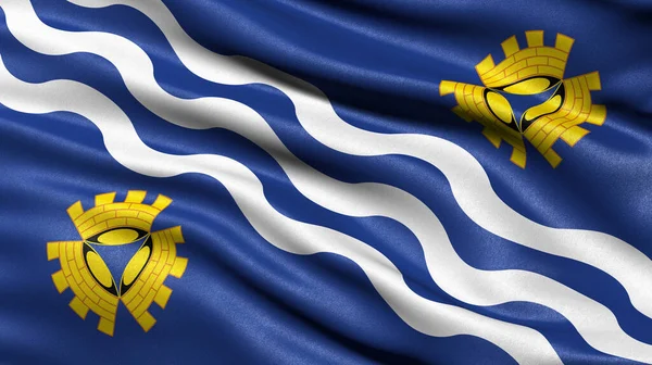 Vlag Van Merseyside Wapperend Wind Illustratie Rechtenvrije Stockfoto's