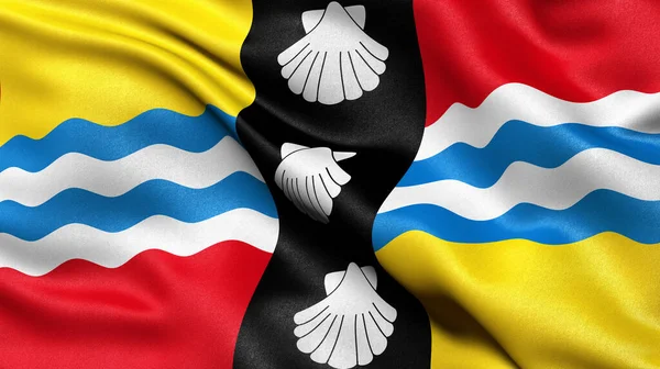 Vlag Van Bedfordshire Wapperend Wind Illustratie — Stockfoto