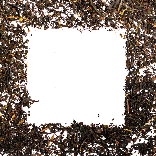 Kwadratowa rama czarnej herbaty. — Zdjęcie stockowe