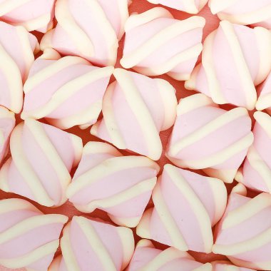 Yaratıcı renkli pembe marshmallows arka plan. Flatley gelen 