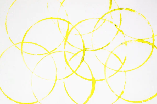 Bakgrund-akvarell ritning. Uppsättning gula cirklar — Stockfoto