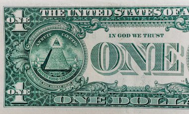 1 dolarlık banknot kapanıyor, ABD federal rezerv banknotları parçalandı.