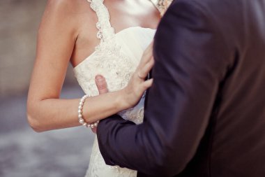 Düğün için. Gelin ve damat düğün günlerinde. Bir çift aşık.. 