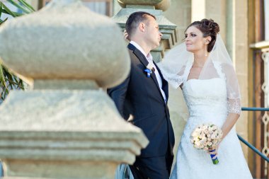 Düğün için. Gelin ve damat düğün günlerinde. Bir çift aşık.. 