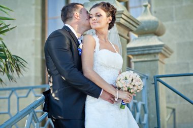 Düğün için. Gelin ve damat düğün günlerinde. Bir çift aşık.. 