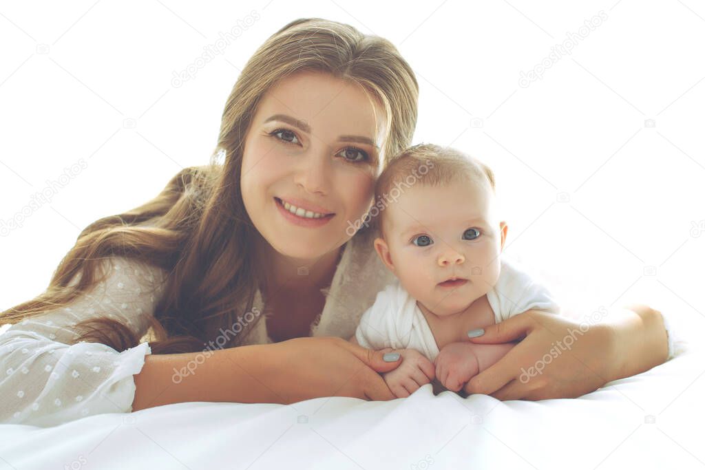A woman with a baby. Mother and child. 