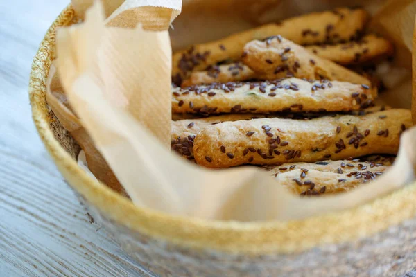 Bread sticks. bread product in the form of long sticks. Product for soup.