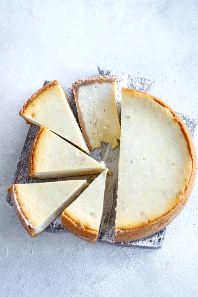 Bolo de queijo clássico. Bolo de queijo creme. — Fotografia de Stock