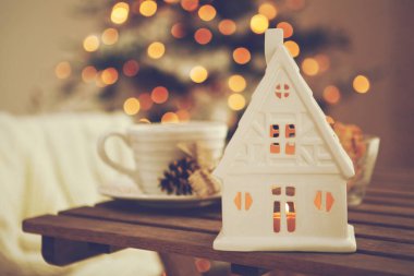 Noel evi dekorasyonu, güzel tatil dekorasyonu.. 