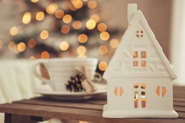 Noel evi dekorasyonu, güzel tatil dekorasyonu.. 