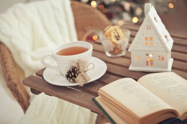 Noel evi dekorasyonu, güzel tatil dekorasyonu.. 