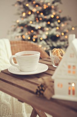 Noel evi dekorasyonu, güzel tatil dekorasyonu.. 