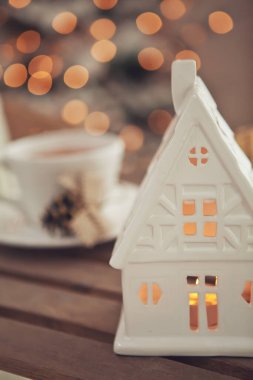 Noel evi dekorasyonu, güzel tatil dekorasyonu.. 