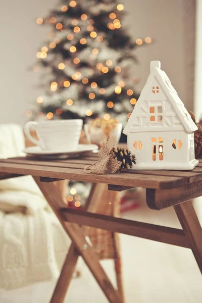 Decoración del hogar de Navidad, hermosa decoración de vacaciones. — Foto de Stock