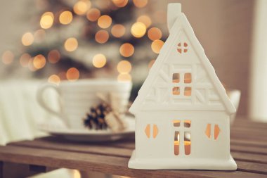 Noel evi dekorasyonu, güzel tatil dekorasyonu.. 