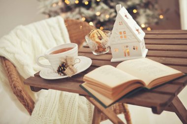 Noel evi dekorasyonu, güzel tatil dekorasyonu.. 