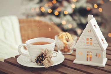 Noel evi dekorasyonu, güzel tatil dekorasyonu.. 