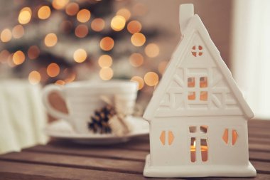 Noel evi dekorasyonu, güzel tatil dekorasyonu.. 