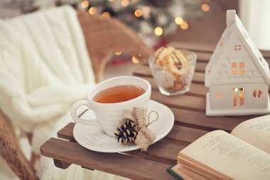 Noel evi dekorasyonu, güzel tatil dekorasyonu.. 