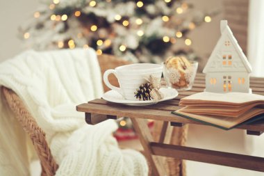 Noel evi dekorasyonu, güzel tatil dekorasyonu.. 