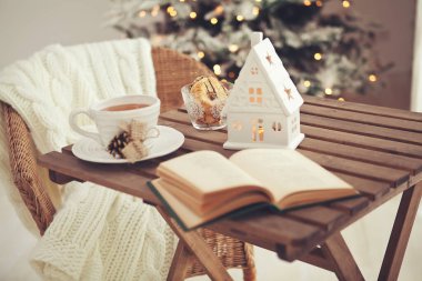 Noel evi dekorasyonu, güzel tatil dekorasyonu.. 