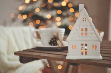 Noel evi dekorasyonu, güzel tatil dekorasyonu.. 