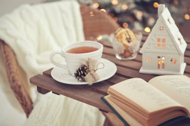 Noel evi dekorasyonu, güzel tatil dekorasyonu.. 