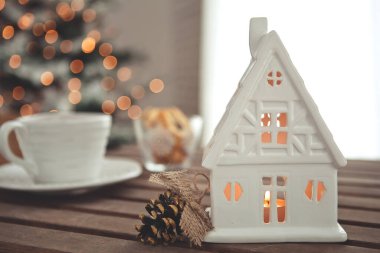 Noel evi dekorasyonu, güzel tatil dekorasyonu.. 