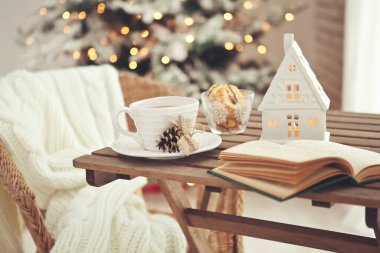 Noel evi dekorasyonu, güzel tatil dekorasyonu.. 