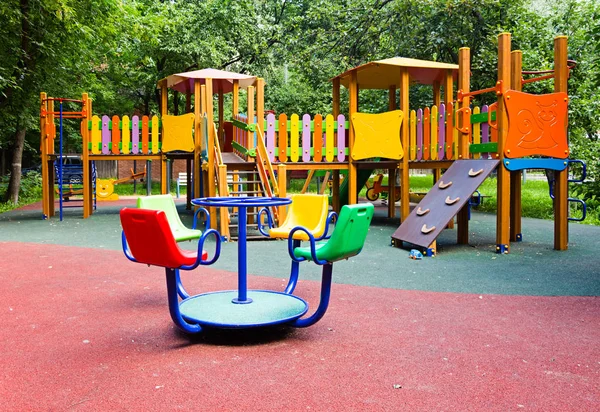 Deserted Childern Playground City Park Summer — Stock Photo, Image