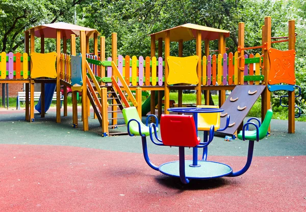 Deserted Childern Playground City Park Summer — Stock Photo, Image