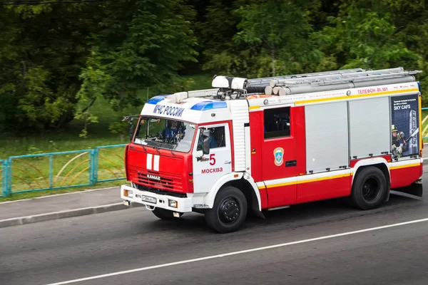 Moscow Rússia Julho 2018 Camião Bombeiros Russo Nas Ruas Moscou — Fotografia de Stock