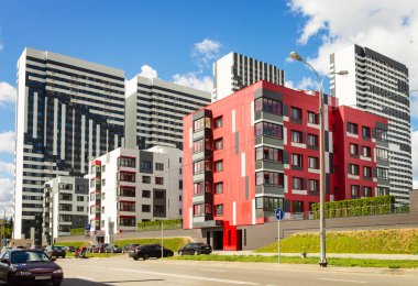 Konut kompleksi ile yeni apartmanlar. Moskova. Rusya.
