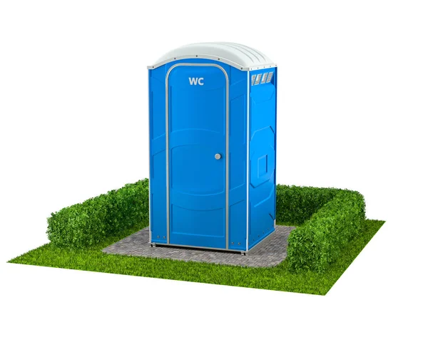 Illustration Einer Mobilen Blauen Bio Toilette Isoliert Auf Weißem Hintergrund — Stockfoto