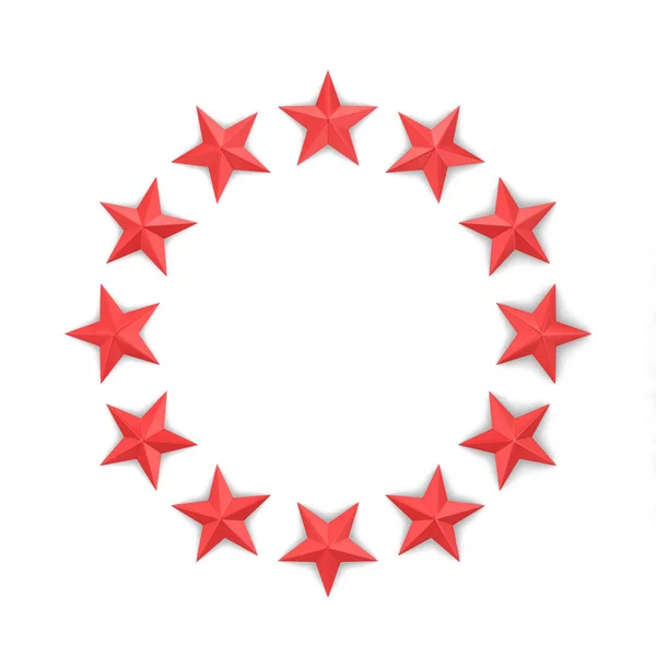 Stjärnor Cirkel Form Illustration Isolerade Vit Bakgrund — Stockfoto