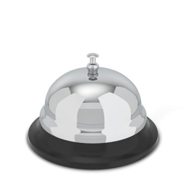 Hotel service bell. 3d illustration isolated on white background  clipart