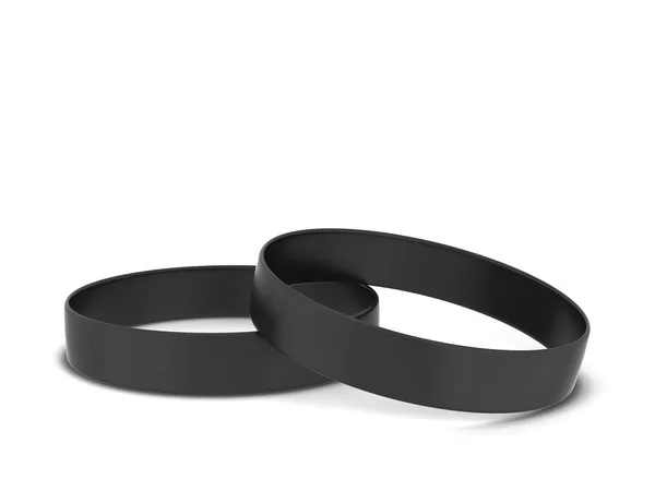 Deux Bracelets Caoutchouc Illustration Isolée Sur Fond Blanc — Photo