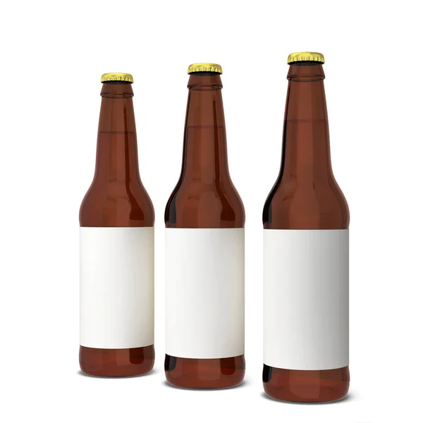 Bierflasche Illustration Isoliert Auf Weißem Hintergrund — Stockfoto